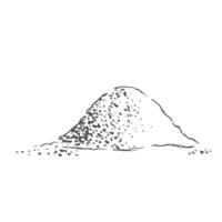 Pile of spices. Black pepper. line art illustration on white background vector