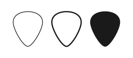 Guitar pick shape icons set. Plectrum sign. Tringle plastic guitar pick symbol. Music mediator icon. Design element. illustration isolated on white background vector