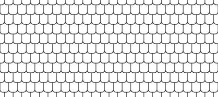 Shingles roof seamless pattern. House roof tile texture. Geometric shape design. Metal grid. Fish scales. illustration isolated on white background vector
