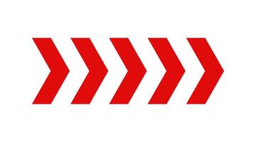 Red chevron arrow pattern. Chevron shape line. Motion direction road line. Triangle arrow sign. Warning repeat striped. Swipe icon. Design element. illustration isolated on white background vector