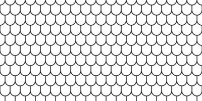 Shingles roof seamless pattern. House roof tile texture. Geometric shape design. Metal construction grid. Fish scales. illustration isolate on white background vector