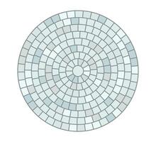 Paved circle pattern tile. Circular brick mosaic. Round radial stone pavement. Paving tile simple texture. Blue stones. illustration isolated on white background vector