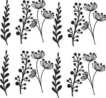 Set of differents flower linen on white background vector