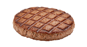 A single grilled burger patty with diamond grill marks png