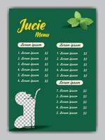 Juice Menu Design with Fresh Beverage Illustration. vector