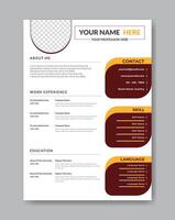 Elegant CV Layout for Job Application. vector