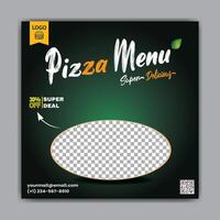 Best pizza menu for restaurant poser vector