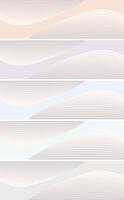 Print curved banners with pastel colors vector