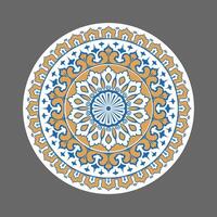 Arabesque patterns in symmetrical circle vector