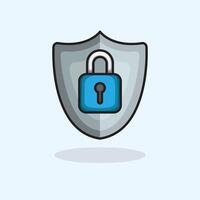 Digital Padlock Cybersecurity Technology Data Protection Concept vector