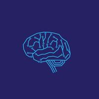 illustration of a digital brain vector