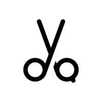 scissors icon line vector