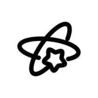 an atom and star icon on a white background vector