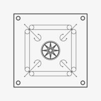 Carrom game board vector