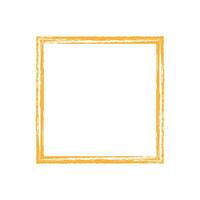 Pastel scribble textured border. Yellow rectangle frame border vector