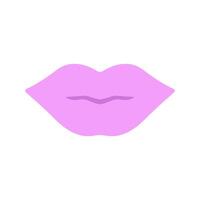 Pink Lips Shape flat icon vector