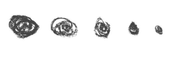 Scribbles circles textures. Monochrome crayon pen different sizes, shapes and densities vector