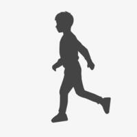 Running boy silhouette. illustration on white vector