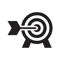 Goal achievement concept icon, arrow in target. vector