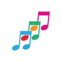 Simple colorful musical note vector