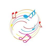 Stylized colorful musical notes vector