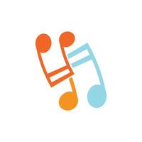 Stylized musical notes on a white background vector