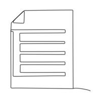 Single line drawing of an open book with flying pages. drawing Official document pages one line art vector