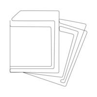 Official document pages one line art vector