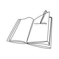 Single one line drawing hand filling out a task form with a pen Document vector