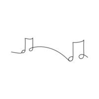 World music day continuous one line drawing of outline sign vector