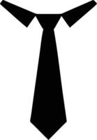 A simple black necktie hangs neatly, displayed with crisp edges and clean lines vector