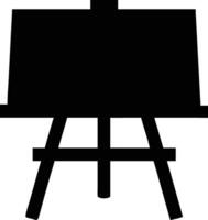 A dark silhouette of an easel appears against a white backdrop in this image vector