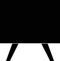 A simple black chalkboard stands ready, supported by a sturdy base structure vector