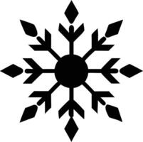 Black snowflake shows intricate and symmetrical frost with a cool holiday theme vector