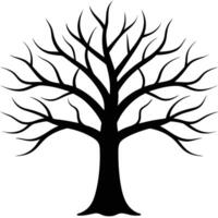 Silhouette Tree Design, Minimalist Style, Leafless Branches vector