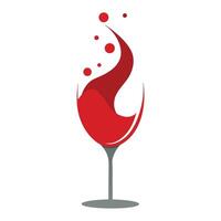 Red Liquid Fills Glass, Creates Splash with Dots vector