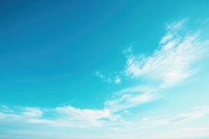 White Wispy Clouds Against a Blue Sky photo