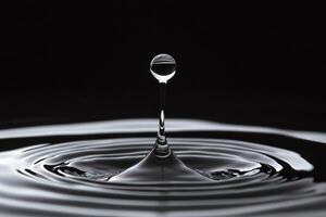 Water Droplet Creating Ripples in Still Water photo