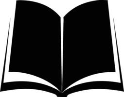 A black silhouette showing a book open and ready for knowledge and study vector