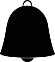 A bold bell silhouette against white creates a simple striking symbol indeed vector