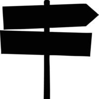 An abstract, directional sign offers guidance with two rectangular, dark panels on white vector