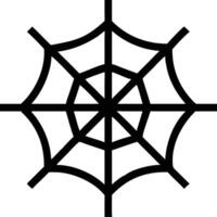 A silhouette shows an intricately formed spider web in black lines on white vector