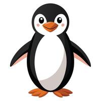 Isolated Penguin Character with Black, White, Orange Color vector