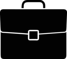 A black briefcase with a handle and a square latch dominates the image vector