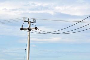 Electric Utility Pole with Power Lines photo