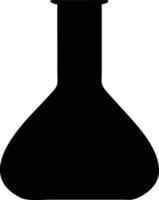 Silhouette of a laboratory flask is displayed in black against the white backdrop vector