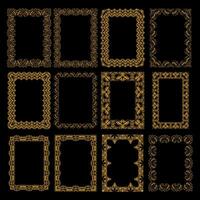 echno Cyber Gold Ornament Frame Design vector