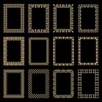 raditional Ethnic Aceh Malay Motif Gold Border Frame vector