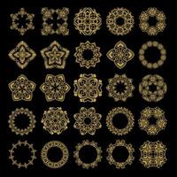 Premium Golden Cyber Tech Elements in Black Background vector