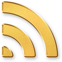 Gold Wi Fi Icon 3D Glossy Golden Wireless Signal Symbol with Metallic Shine and Shadowed Style for Internet Connectivity, Network Status, and Digital Communication png
